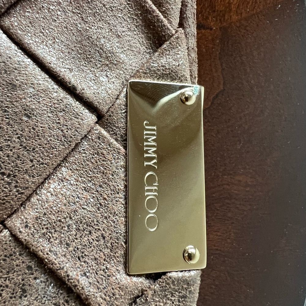 Jimmy Choo Woven Suede Clutch - Picture 2 of 11
